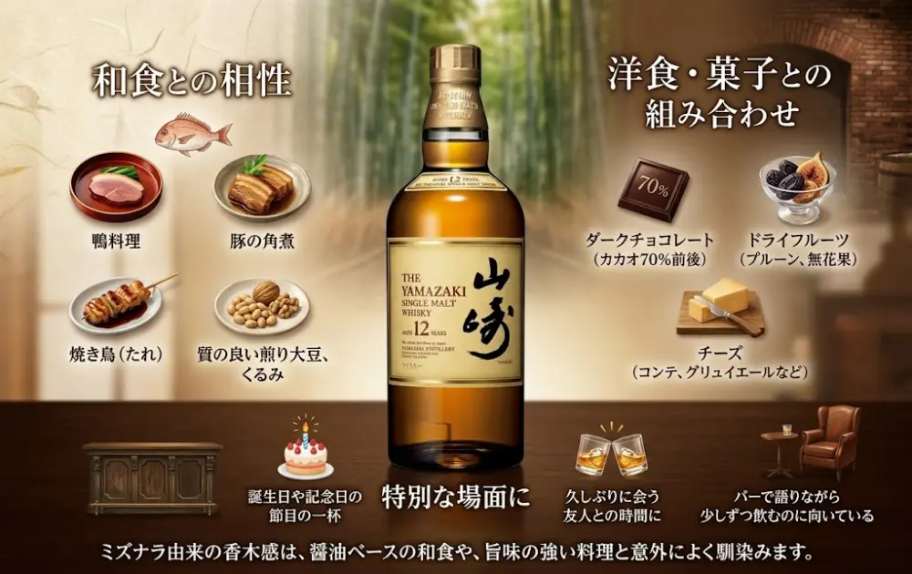 サントリー山崎12年レビュー！ミズナラ樽の香りと複雑な熟成感を徹底